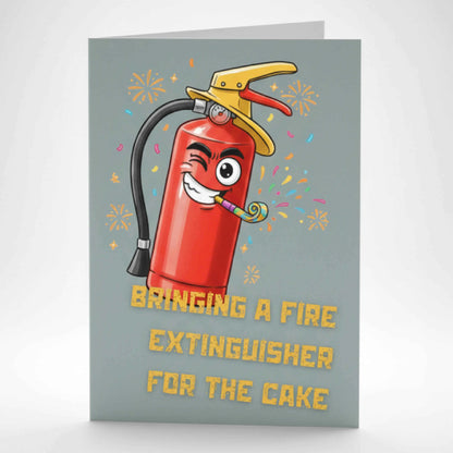 Забавна картичка за рожден ден на английски "Fire Extinguisher"