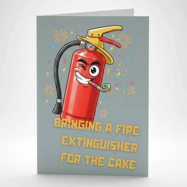 Забавна картичка за рожден ден на английски "Fire Extinguisher"