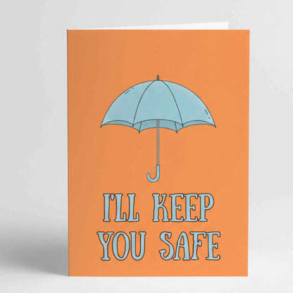 Любовна картичка на английски "I'll keep you safe" картичка за подкрепа