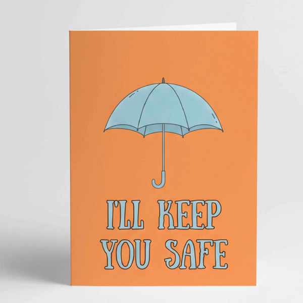 Любовна картичка на английски "I'll keep you safe" картичка за подкрепа